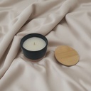 RAAHA - Arabic Oudh Scented Candle in Ceramic Holder with Bamboo Lid - Black