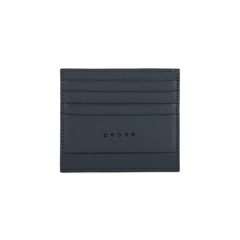  CROSS HARDCOVER A5 NOTEBOOK + PEN + LEATHER CARD HOLDER  - NAVY BLUE