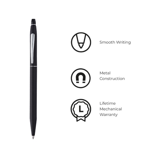 Cross Click™ Classic Black Ballpoint Pen with Blue Ink