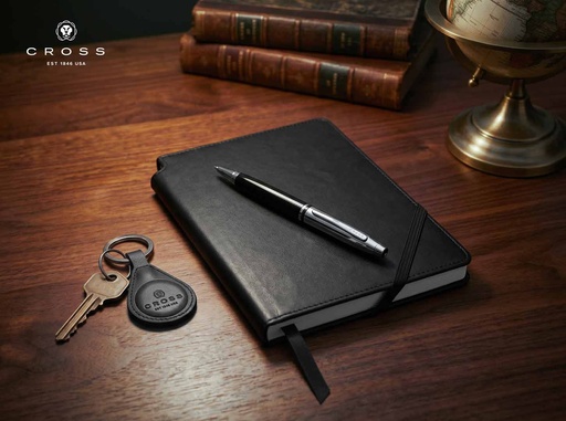 Cross Calais™ Chrome/Black Lacquer with Polished Chrome Appointments Ballpoint Pen