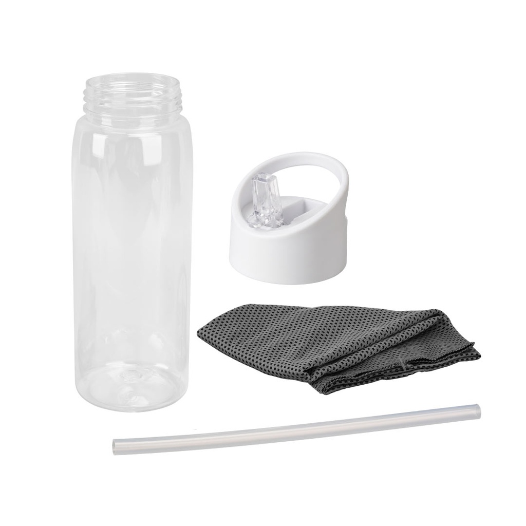 Giftology - DEVON Plastic bottle with Cooling Towel 800 ml - White 