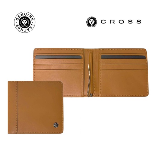 [LACR 2027] CROSS Leather Clip Wallet - Mocha